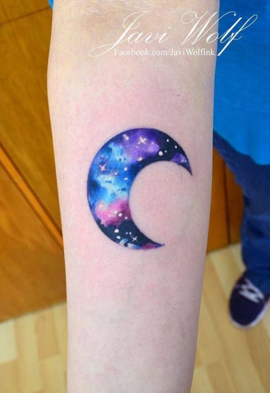 Top 7 Fantastic Experience Of This Year S Crescent Moon Watercolor Tattoo Crescent Moon Watercolor Tattoo By Khatarine Medium