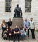 Madhavi and the Pear UX team on a trip to Boston, seen here at the famous statue of John Harvard.