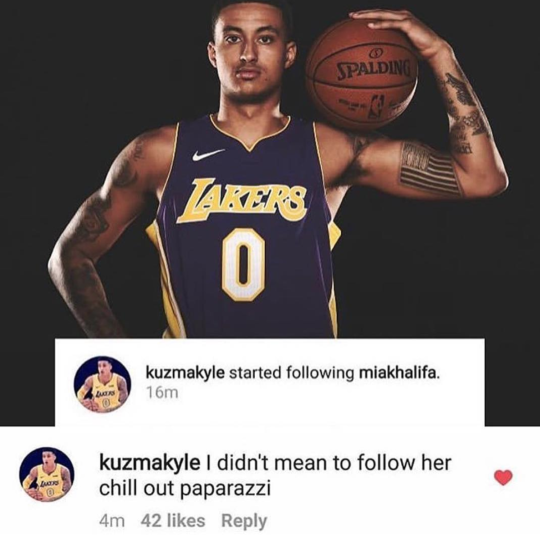 Did Kyle Kuzma Follow An Ex Porn Star On Instagram By Staff Writer Lakers Thought Catalog Medium