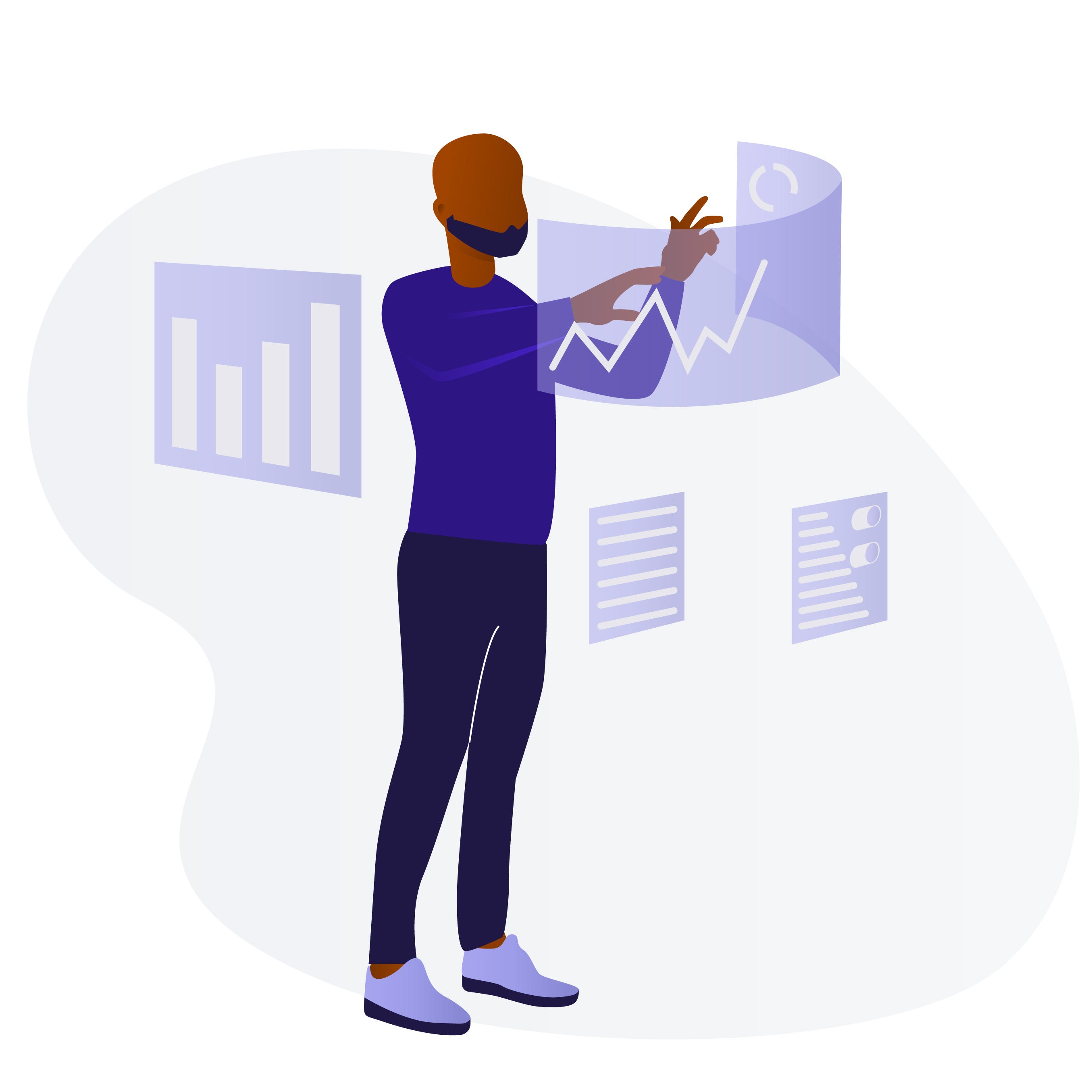 person of color working on analytics