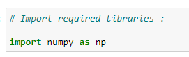 Figure 61: Importing NumPy with Python.