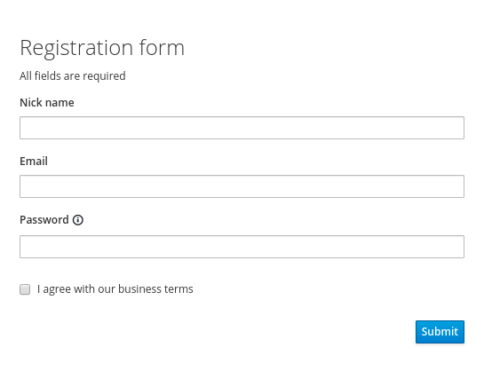 PatternFly 3 React form showcase