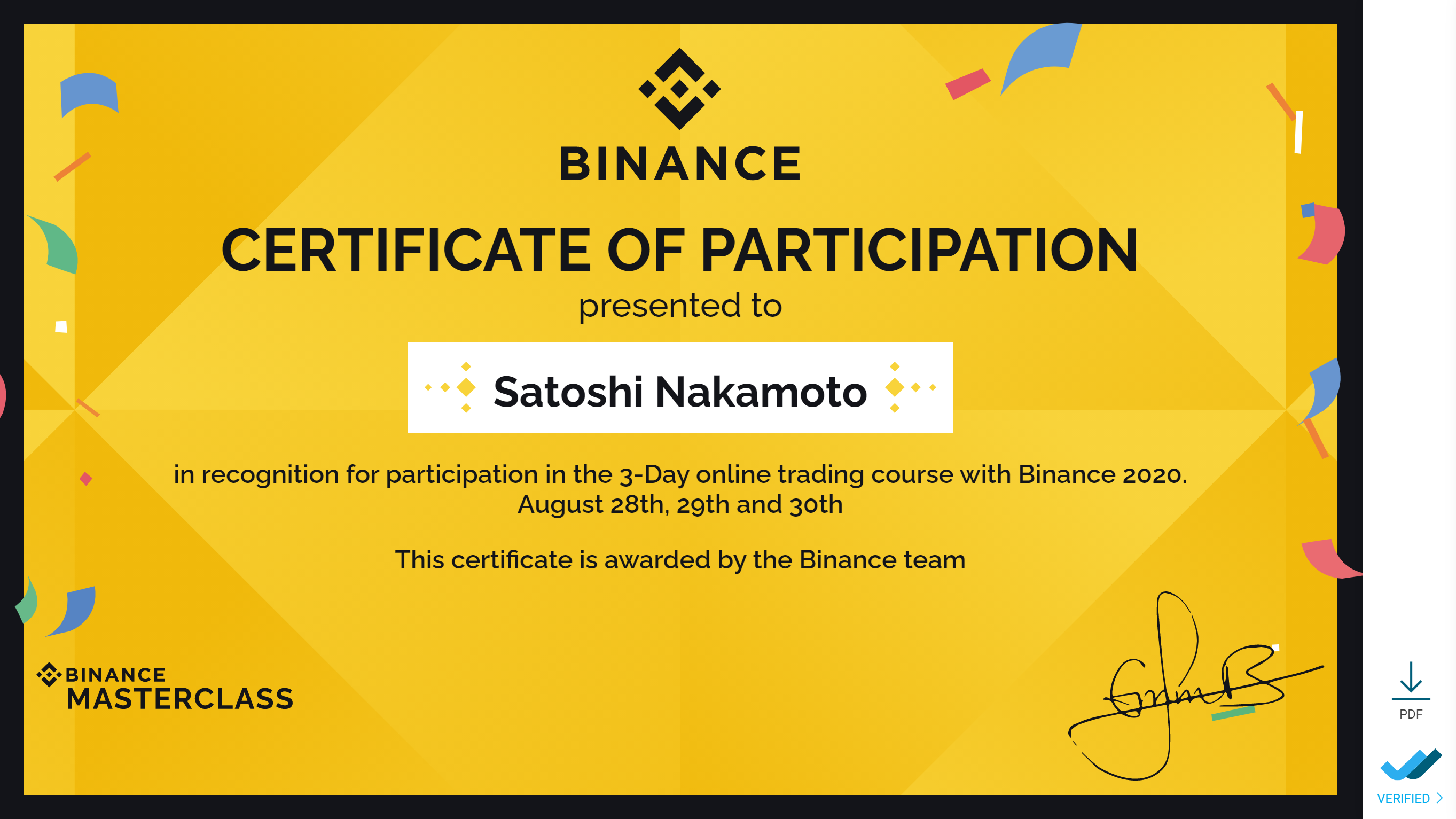 In partnership with EvidenZ-BCdiploma, Binance delivers ...