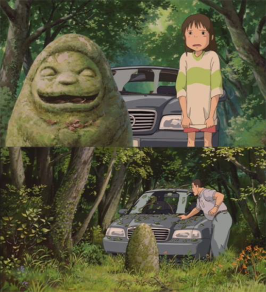 spirited away stone statue
