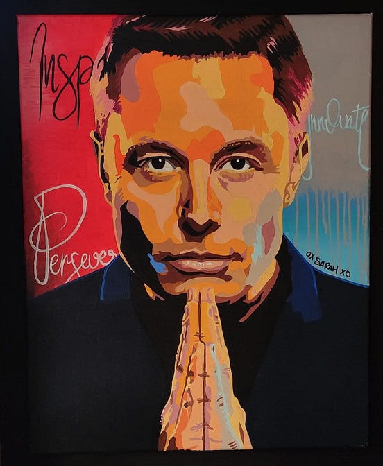 Elon Musk fan-art NFT story. Every piece of art has a story behind