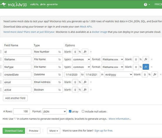 mock data generator online mock data generator online