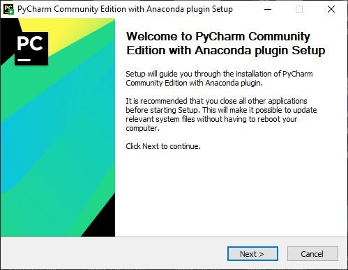 pycharm community anaconda