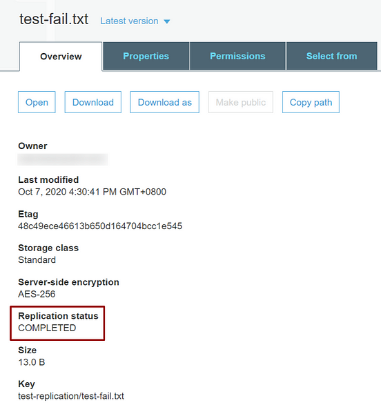 AWS S3 crossaccount bucket replication from a bucket with full objects