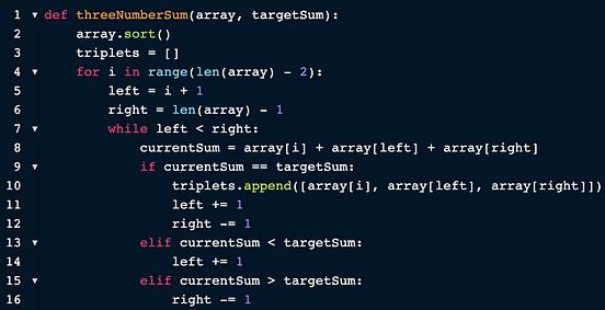 Three Number Sum in Python. I recently created a solution for the… | by