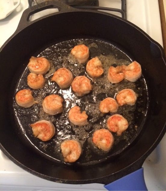 Recipe 1 Honey Garlic Shrimp. Peel, Devein, and try not to gag by