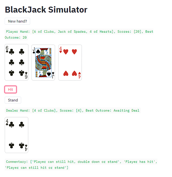 Creating And Hosting Blackjack Simulator Using Python and Streamlit ...