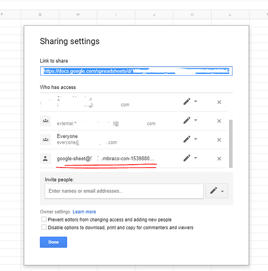 Writing to Google Sheets API using C and a Services Account by