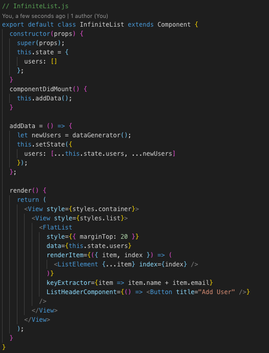 Infinite Scrollable List With Loading Icon in React Native by Rajat