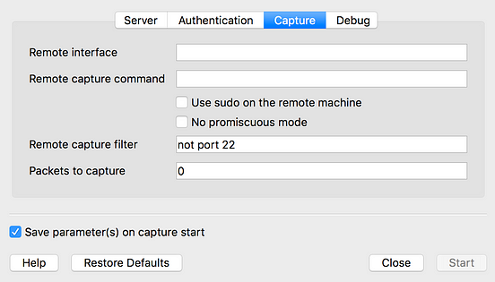 remote wireshark capture