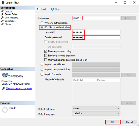 SQL Server Create Login, User, Role and Assign Permission