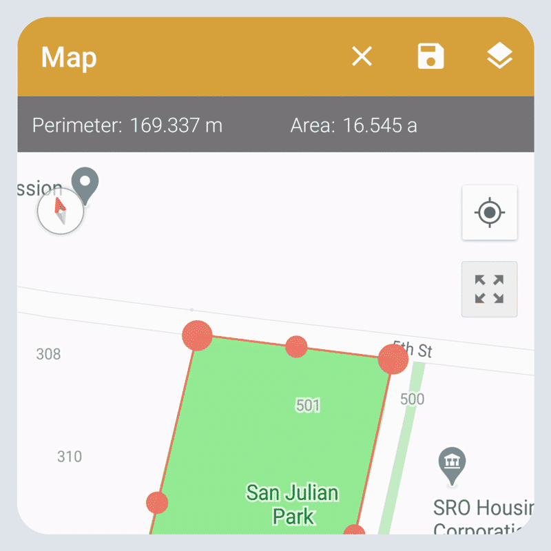 GPS Fields Area Measure tutorial Create field with manual measuring
