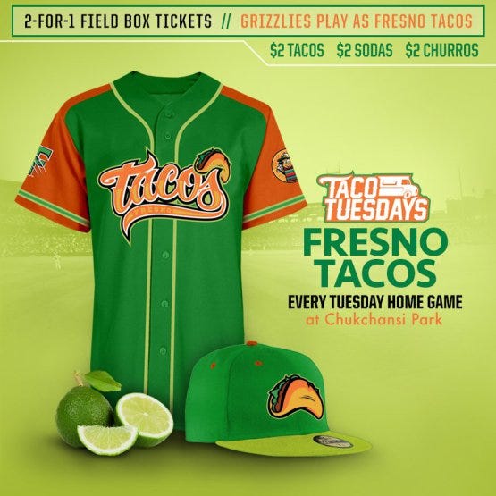 On #TacoTuesday, Fresno Grizzlies Taco the Town | by Benjamin Hill | Ben's  Biz Blog