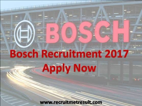 Bosch Job 2017 Notification Careers Openings Boschindia Com India