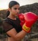 Young lady with boxing gloves