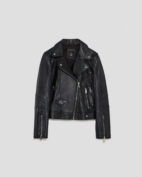 contrasting biker jacket zara