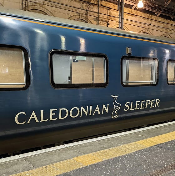 Photo of a Caledonian Sleeper train at Edinburgh Waverley