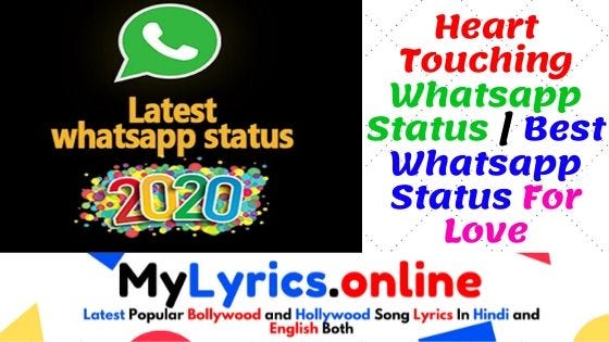 Heart Touching Whatsapp Status Latest 2020 Whatsapp Status For Love