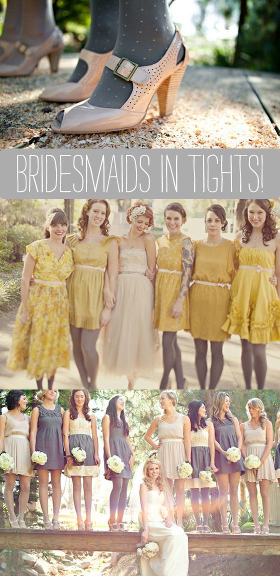 Inspiration: Bridesmaids in Tights — Wedding Ideas | by Storkie Express |  Storkie: Ideas, Inspiration, and Invitations | Medium