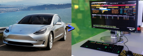 Bloomberg terminal and tesla