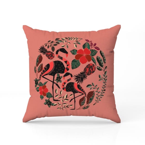 Pink Flamingo dual-side printed cushion cover