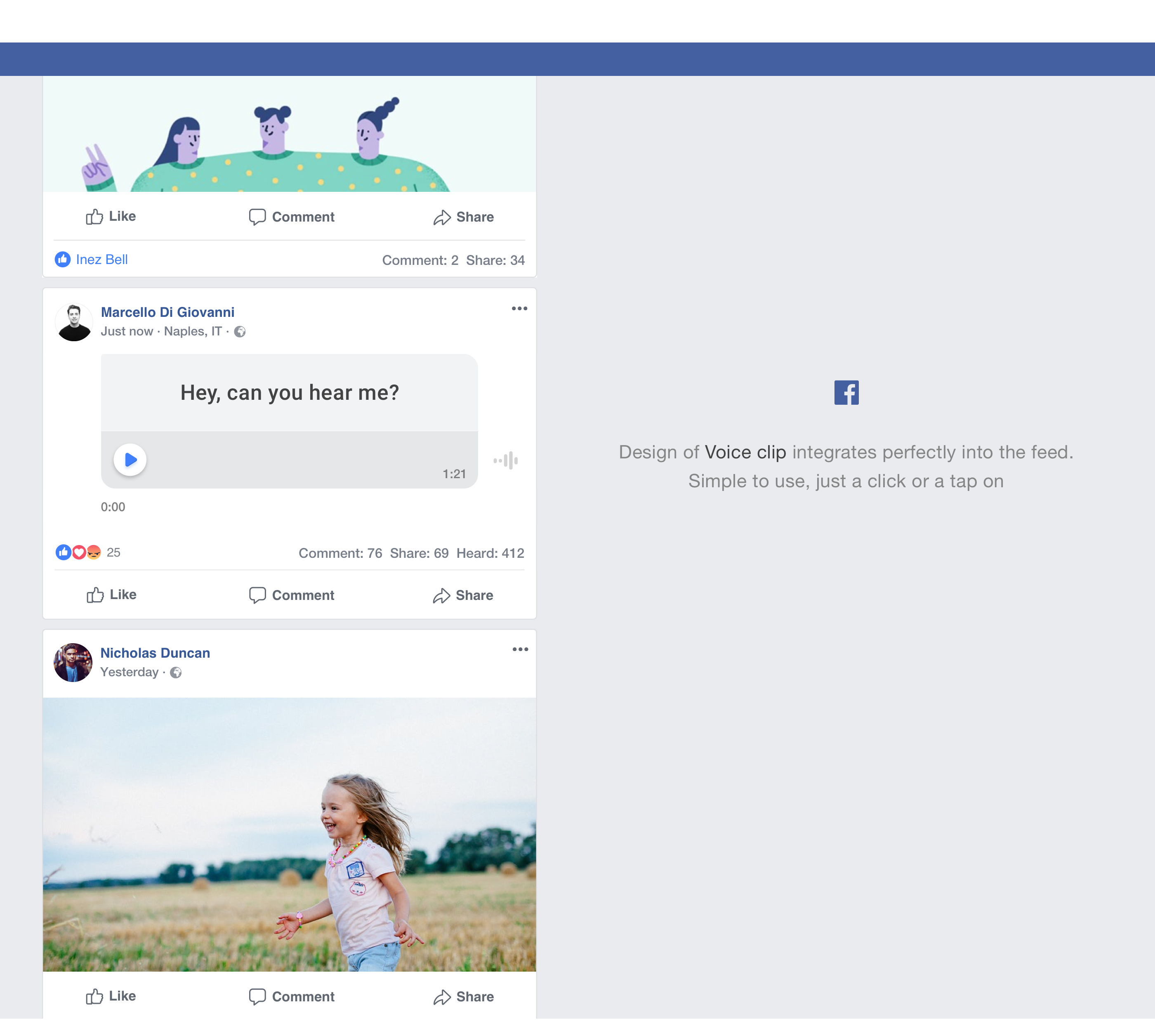 Facebook Voice Clip Prototypr