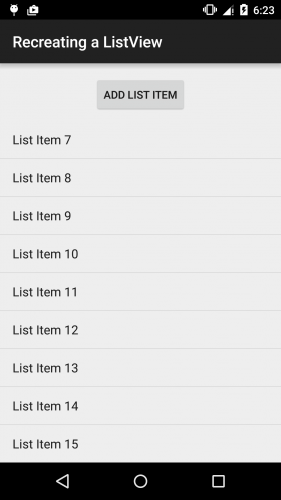 Android - Recreating a ListView - Portrait