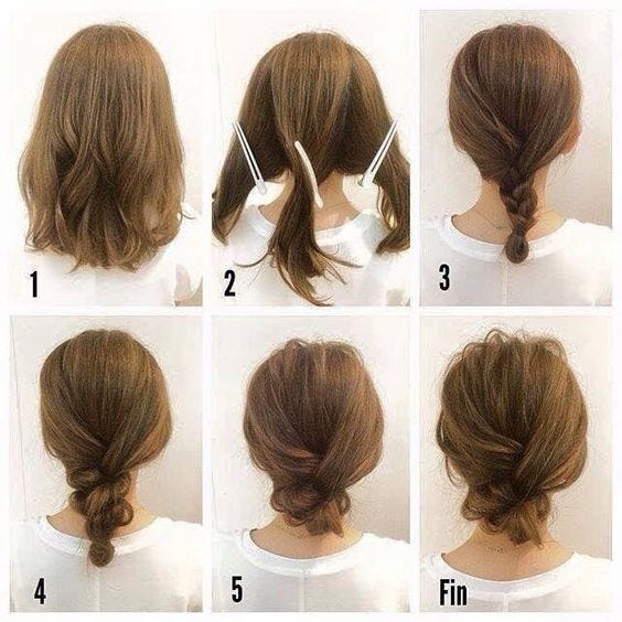 Easy Short Hair Updo Tutorial Rambut Pendek Ide Gaya
