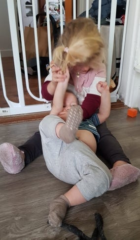 My two children fighting