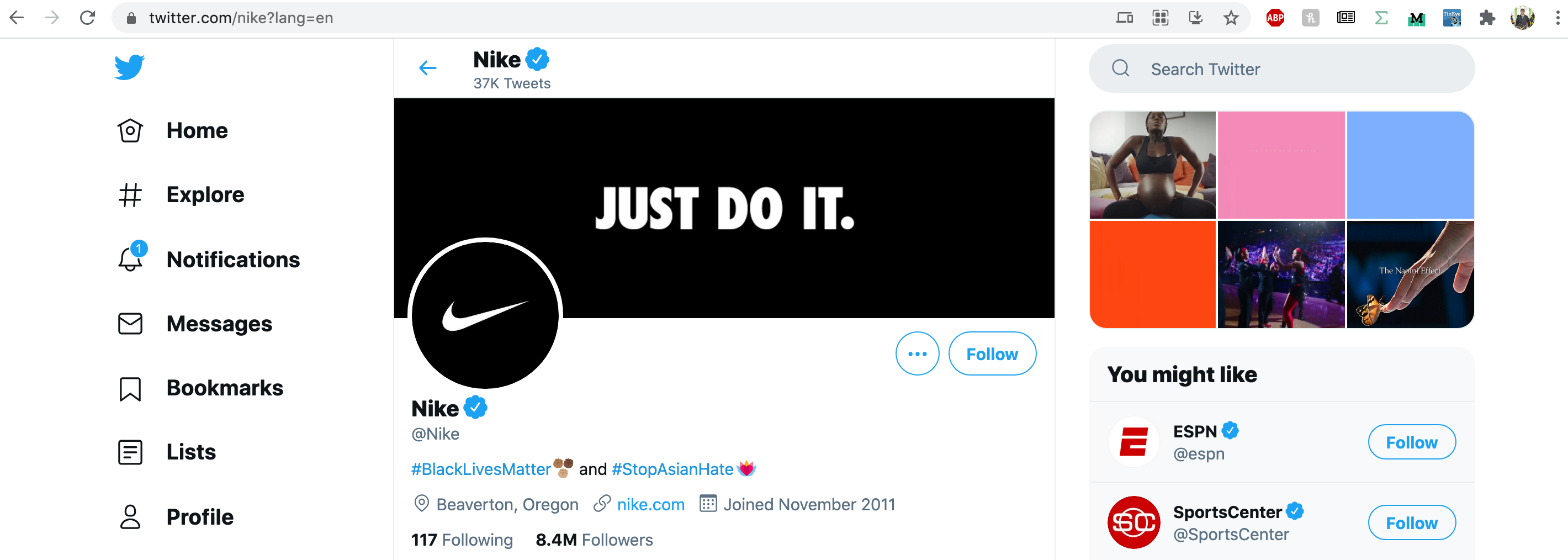 nikes twitter
