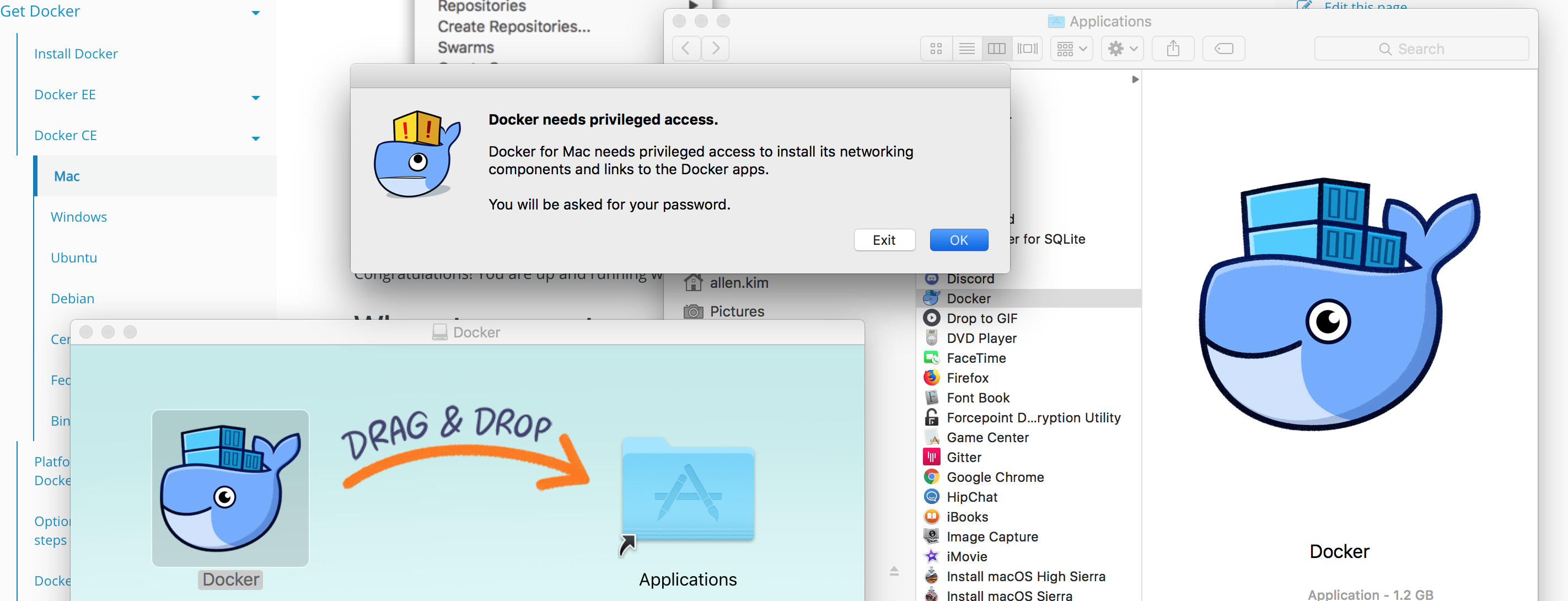 using docker on mac os x