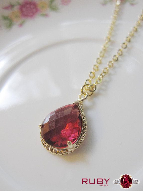 pendant with ruby stone