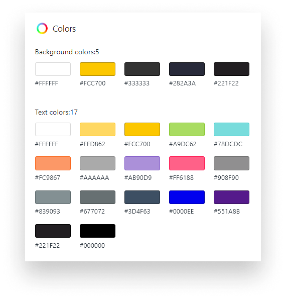 the colors section of CSS overview