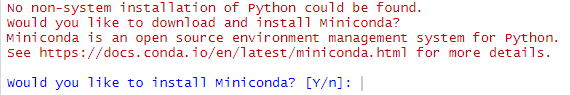 Warning about non-system installation of Python