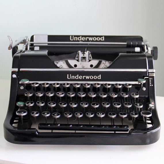 1938 Glossy Black Underwood Champion Portable Typewriter | by Judy Ann  Giorchino | Medium
