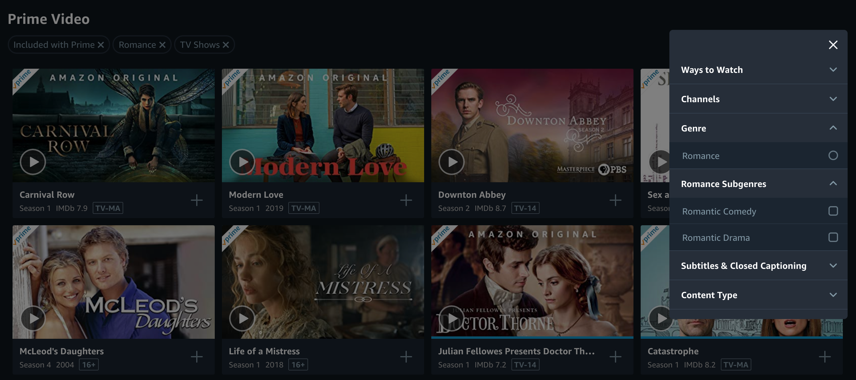 why cant i get subtitles on amazon prime on my tv