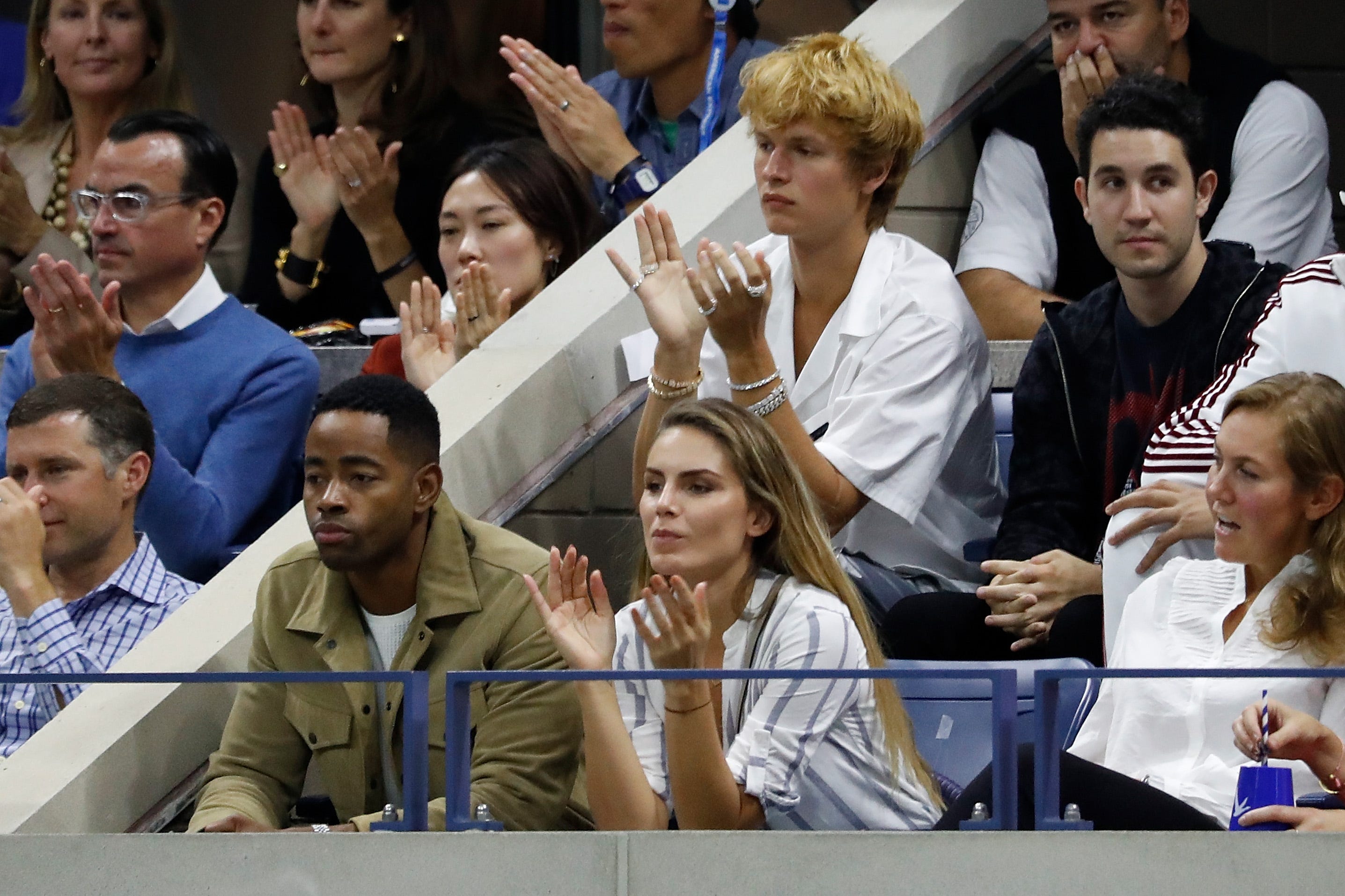 Spotted Ansel Elgort Jay Ellis Nina Senicar Toni Garn At The Men S Final Of The Us Open By Tony Bowles Contributing Columnist Medium