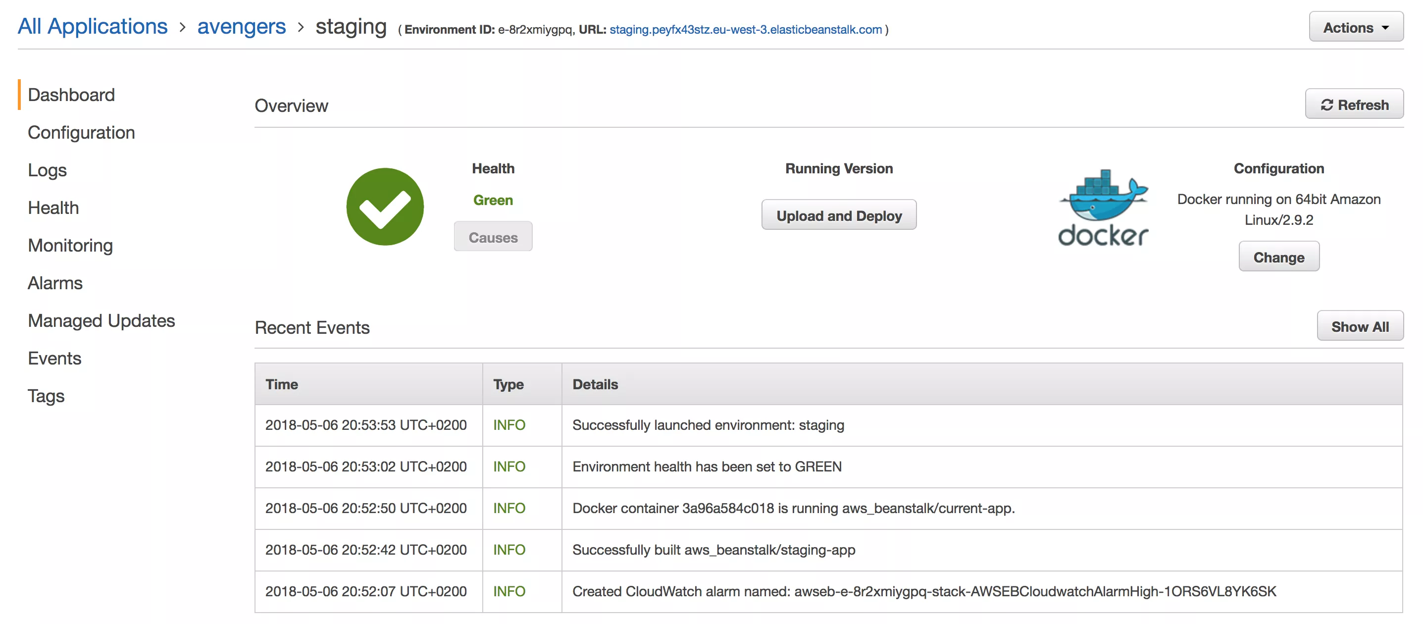 Deploy and monitor Docker containers using AWS Elastic Beanstalk in 3