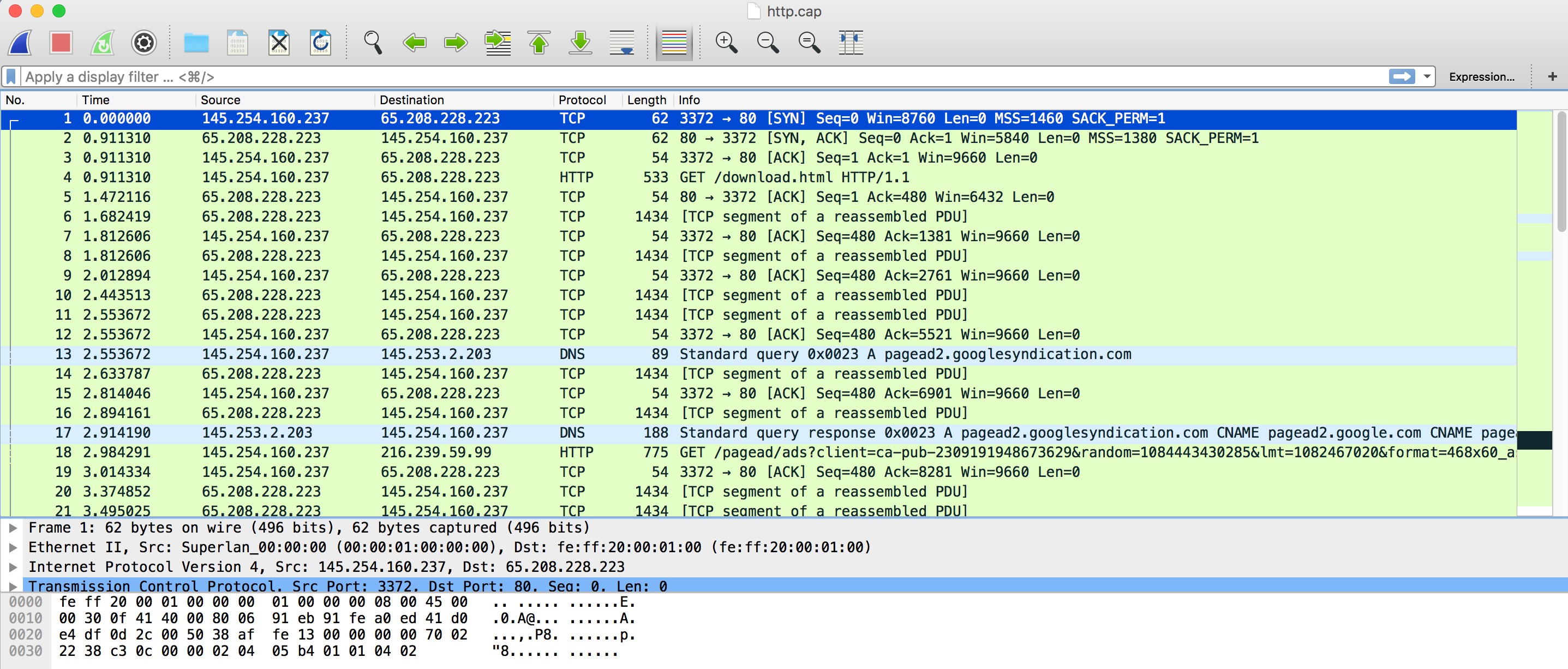 How to analyse wireshark pcap file - aslretail