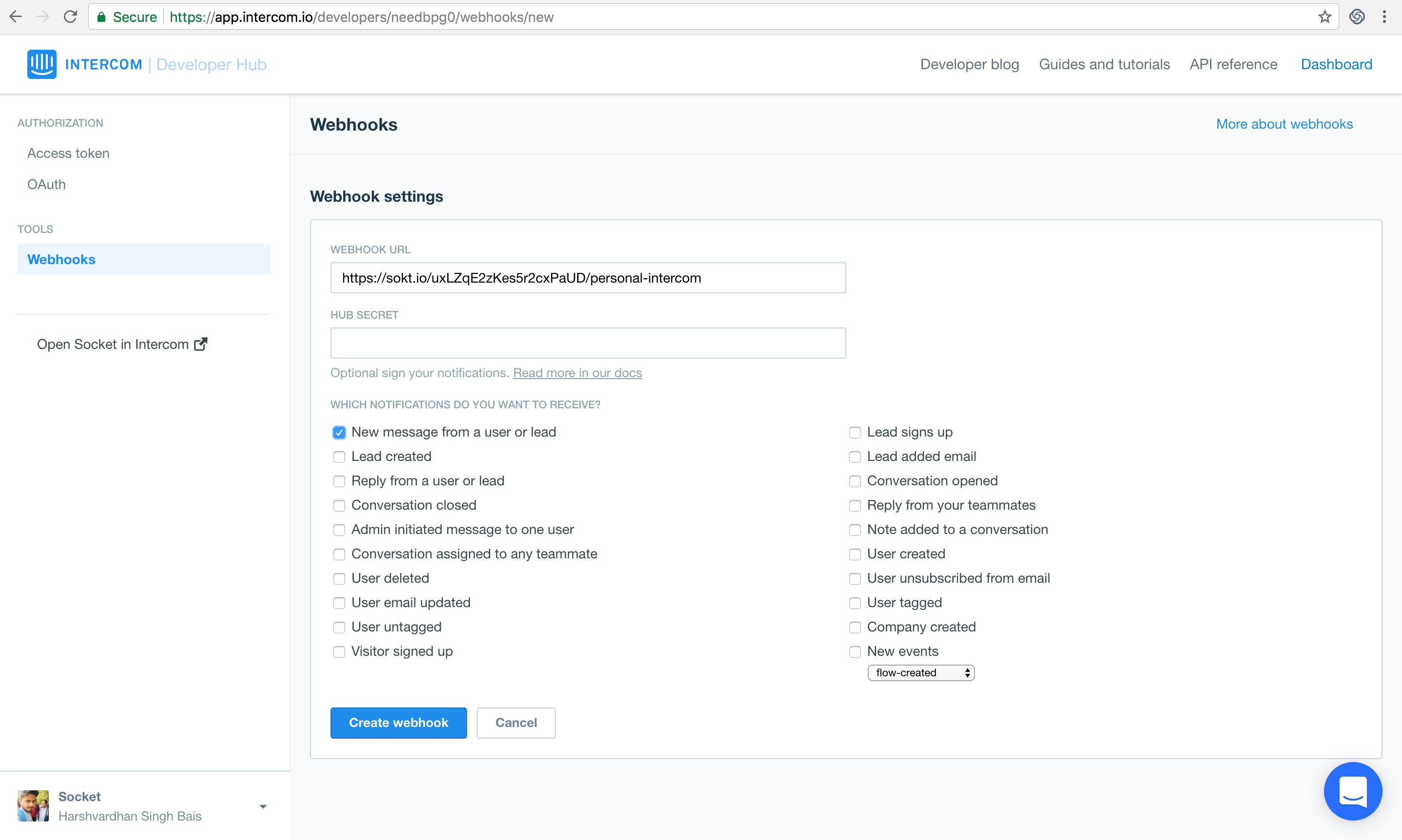 7 simple steps to integrate webhook via Socket