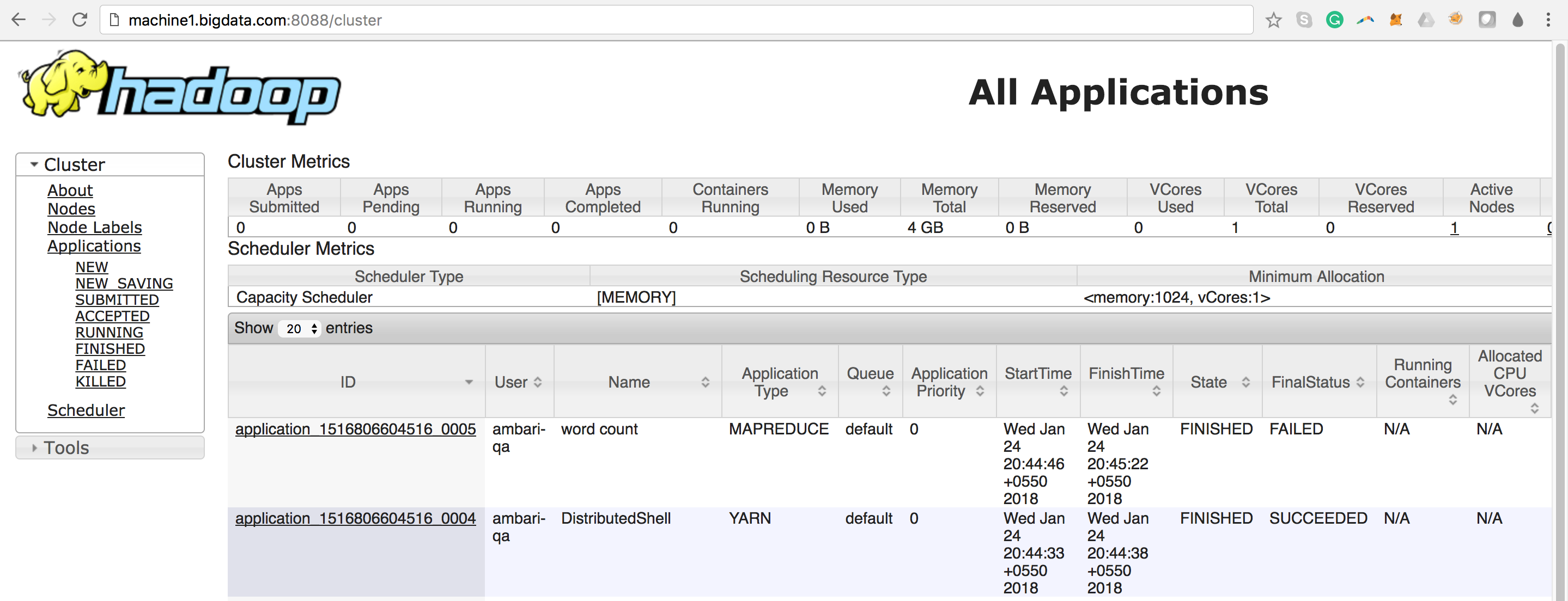 YARN How to view application info via command line