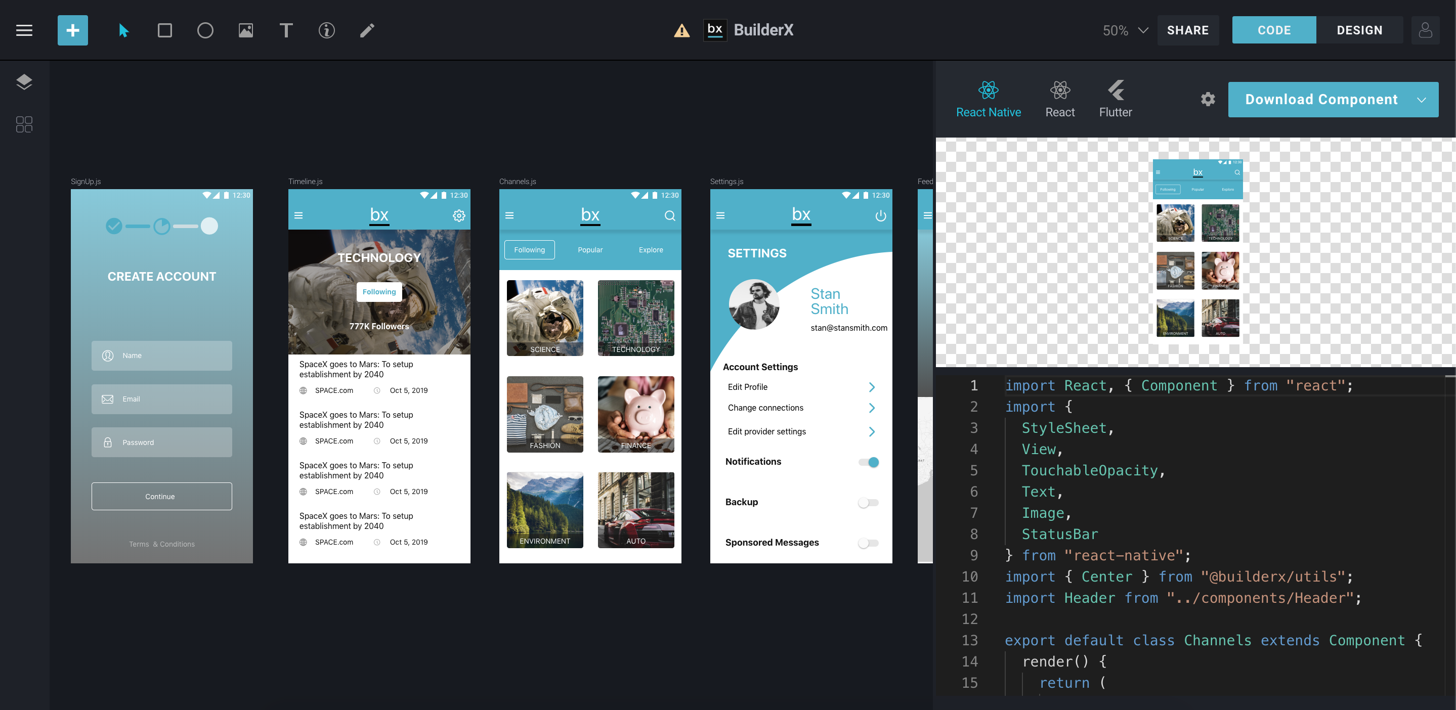 Design Collaborate Get Code With Builderx In The Browser By Sanket Sahu Prototypr