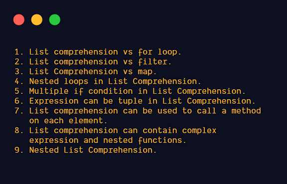 A Quick Overview about List, Set, Dictionary Comprehensions in Python