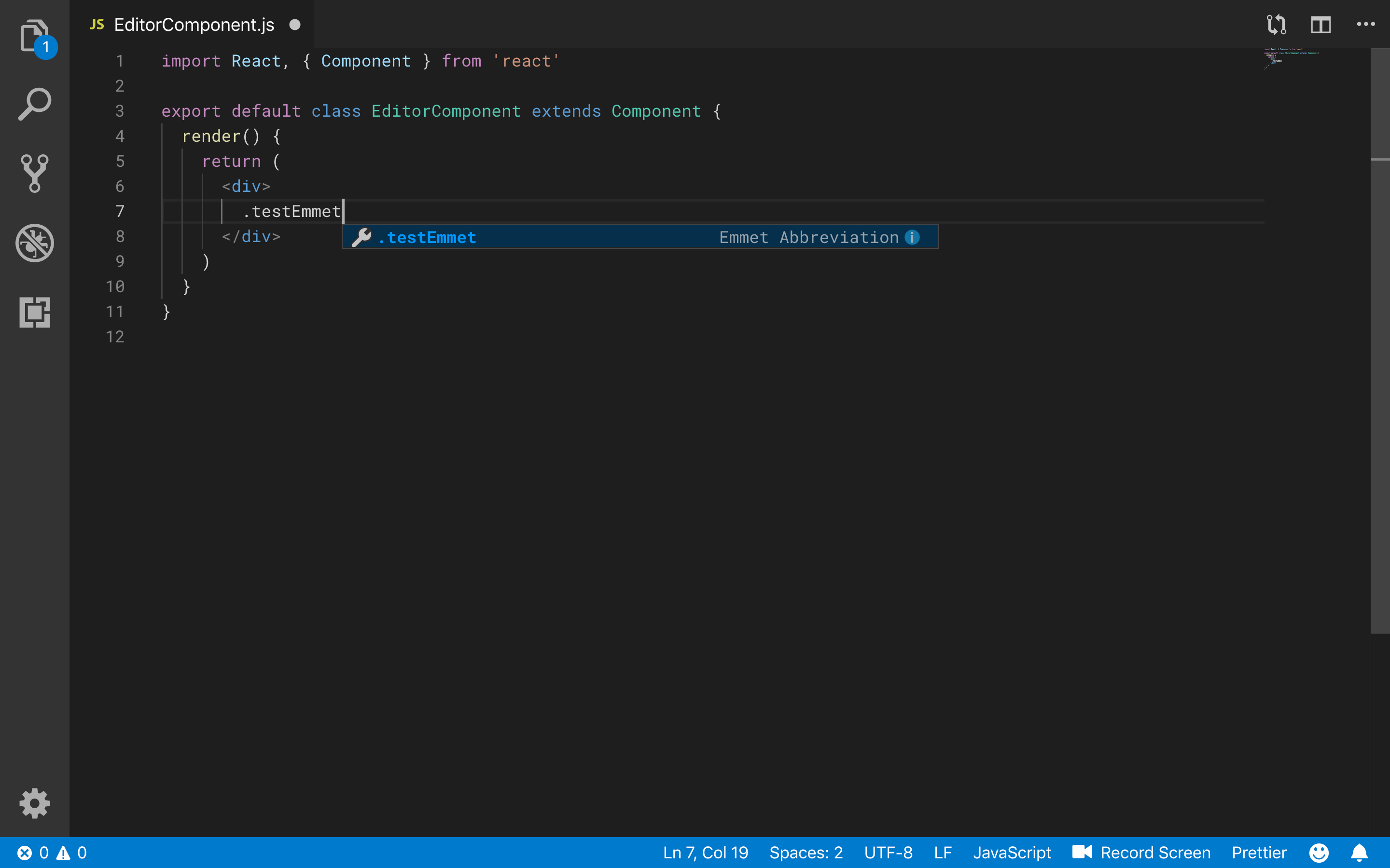 Visual studio code emmet не работает