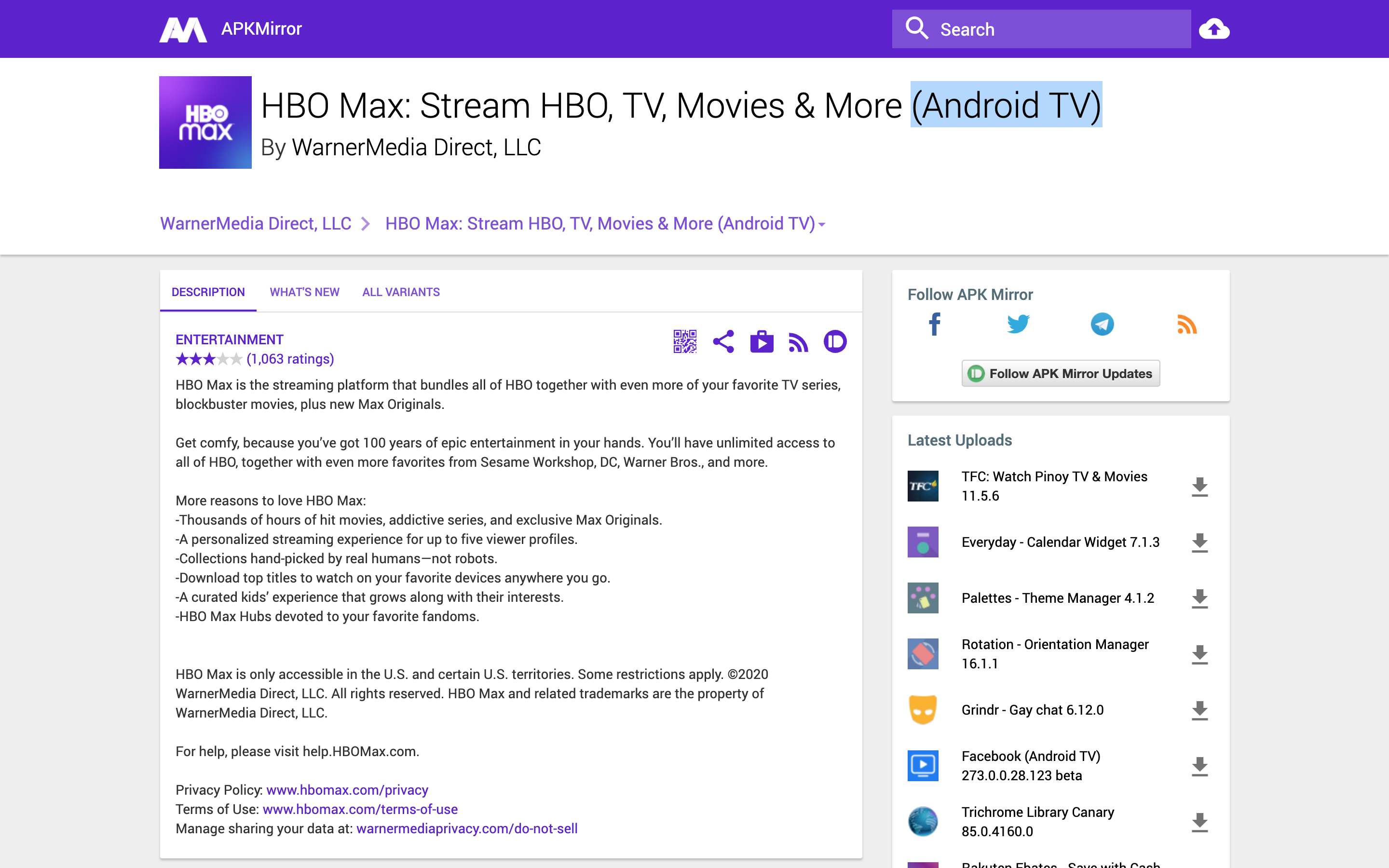 apkmirror prime video android tv