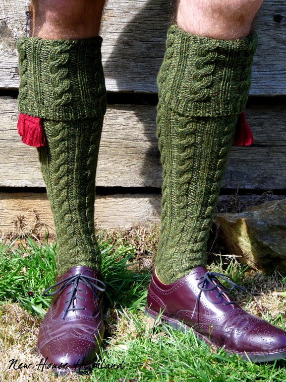 green kilt socks